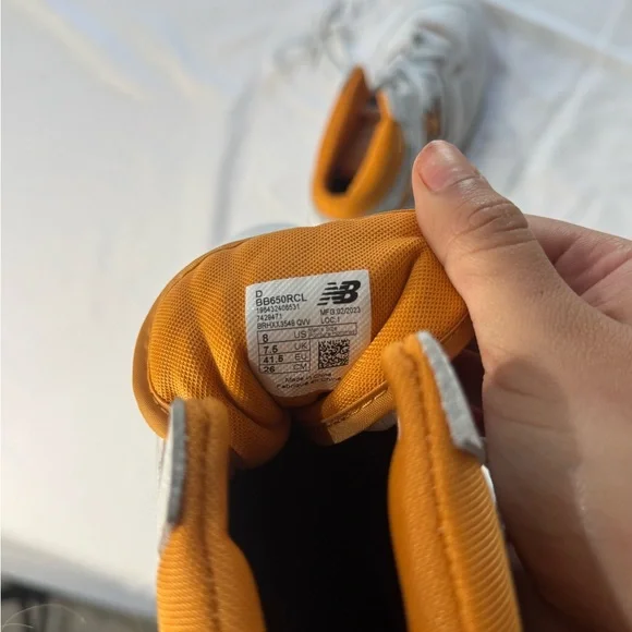 New Balance men’s ' Gray and Orange Sneakers - Picture 5 of 5